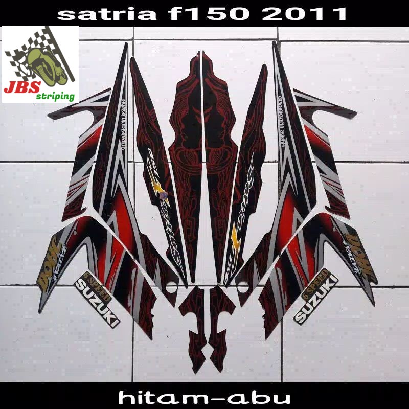 striping satria fu f stiker satria f  fu barong 150 thn 2011 hitam abu