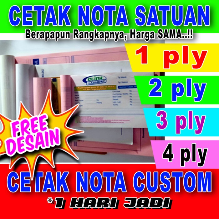 

MURAH- CETAK NOTA, BON, KWITANSI, INVOICE, SURAT JALAN BISA SATUAN- 1.2.23