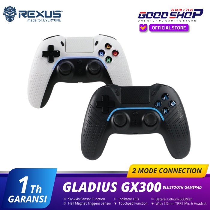 MURAH-  Rexus Bluetooth Gamepad Gladius GX300 - Putih- 1.2.23