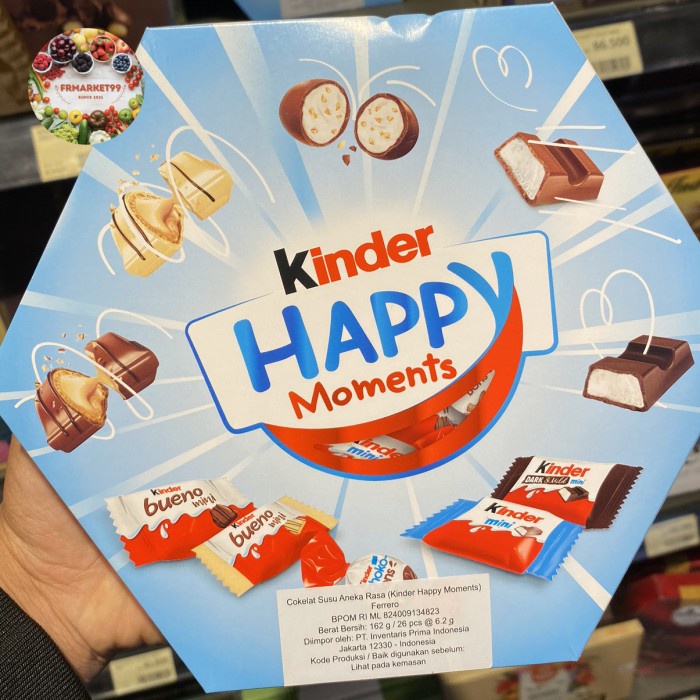 

Kinder Happy Moments Mix Isi 26 Pcs | Coklat Susu Aneka Rasa 162 grm