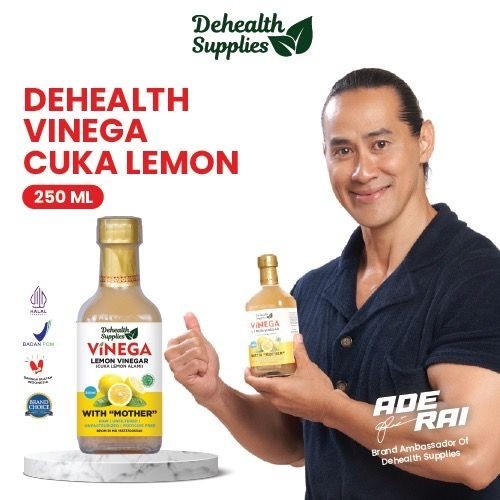 

[Big Sale] Dehealth supplies vinega - apple cider vinegar cuka apel nanas organik - lemon 250 kaca