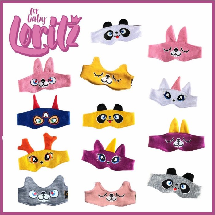 Eye Mask Bayi Motif - Kacamata Jemur Bayi - Masker Penutup Mata bayi - Baby Eye Mask