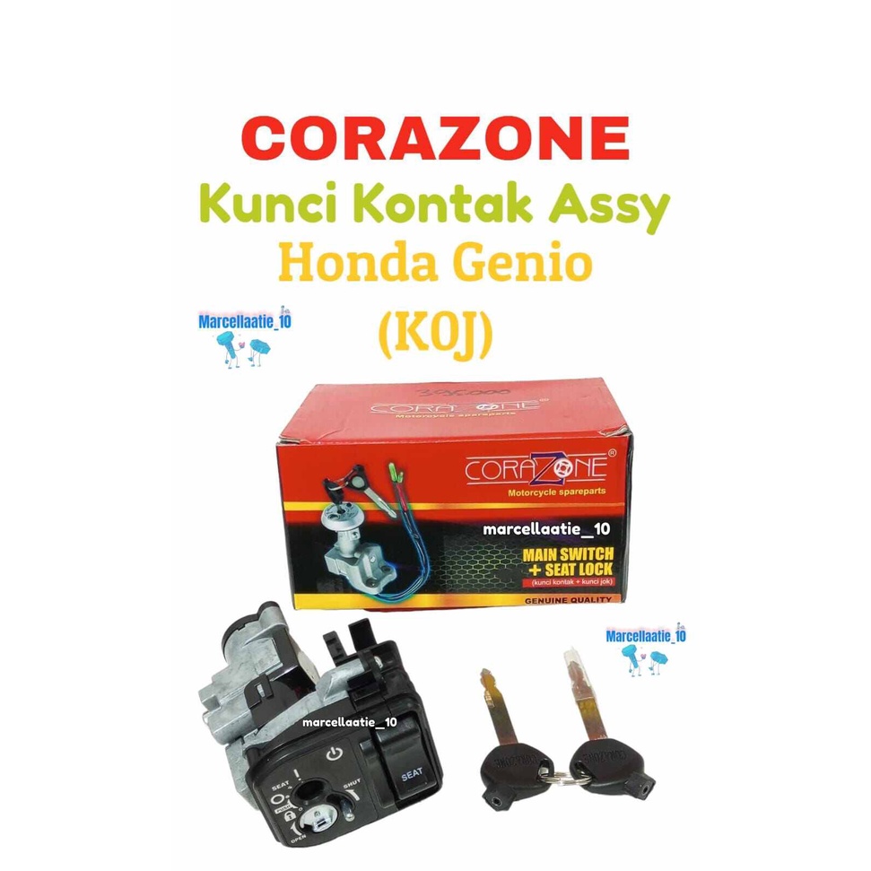 1 SET CORAZONE KUNCI KONTAK ASSY HONDA GENIO / K0J KUNCI KONTAK MOTOR GENIO HONDA MAIN SWITCH SEAT L