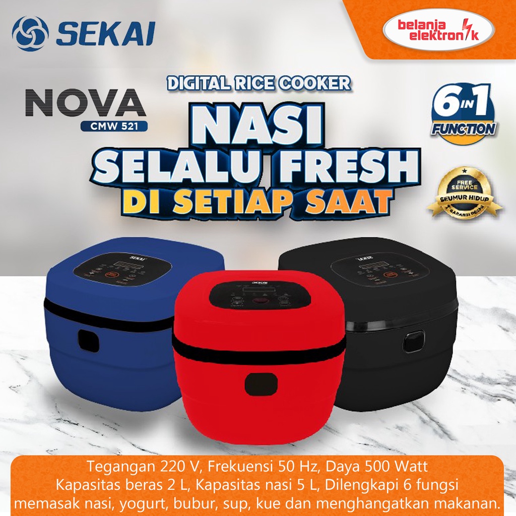 SEKAI Rice Cooker Digital / Magic Com Penanak Nasi 2 Ltr CMW 521