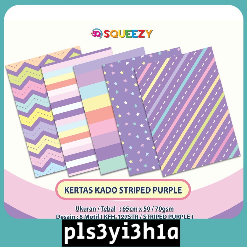 

KERTAS KADO SAMPUL HADIAH PACKING BUNGKUS KADO STRIPED PURPLE