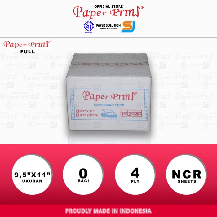 

Paperpryns Kertas Continuous Form Full 4PLY NCR 9,5" x 11