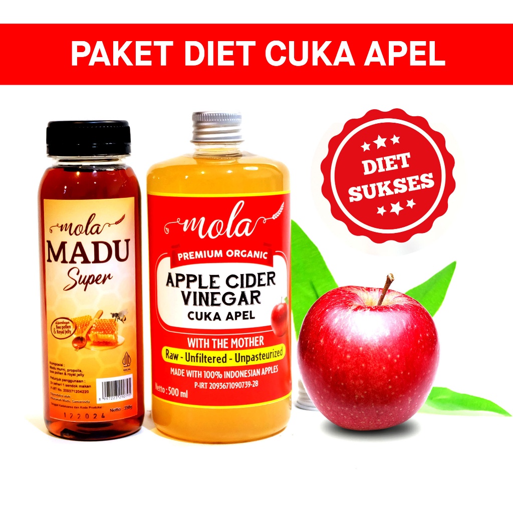 Paket Diet Mola Cuka Apel Cider Venegar + Mola Madu Super Murni