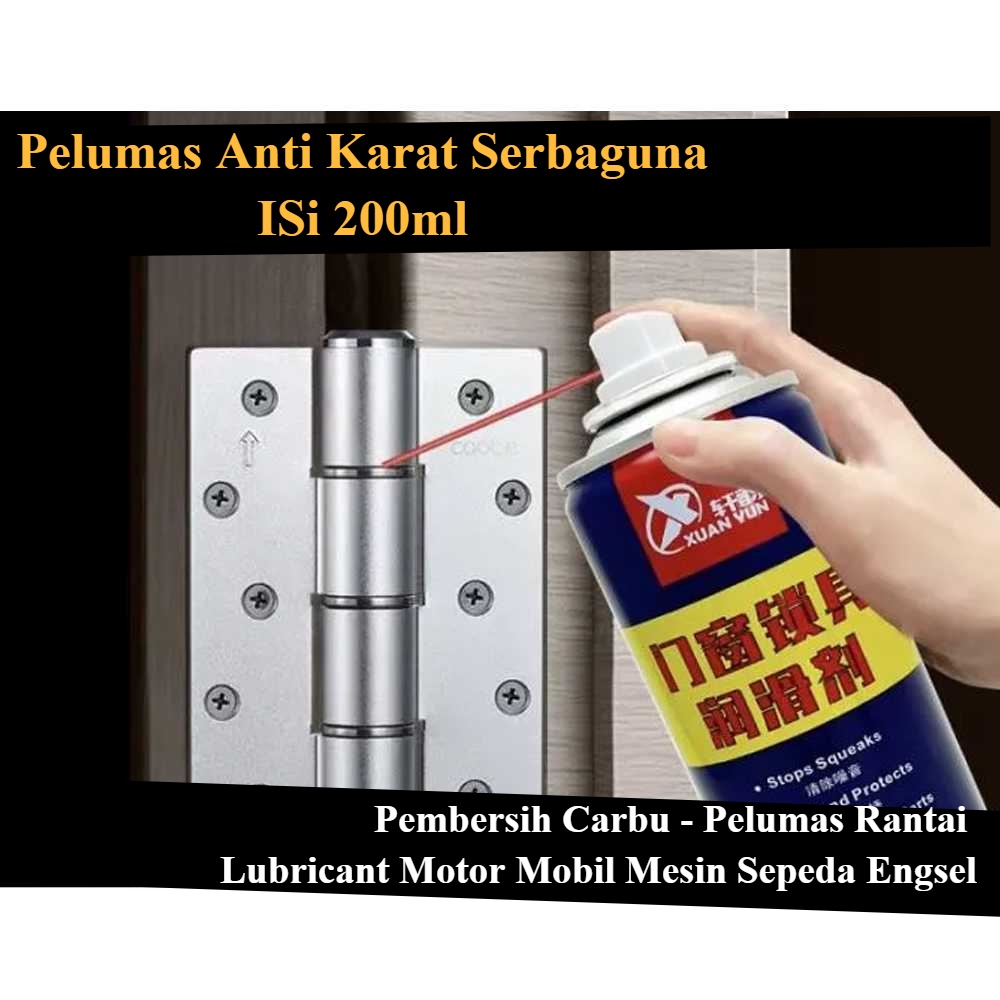 200ml - Pelumas Anti Karat Logam Besi Lubricant Quick Cleaning Rust Proof - Xuan Yun XY200 - WD Cair