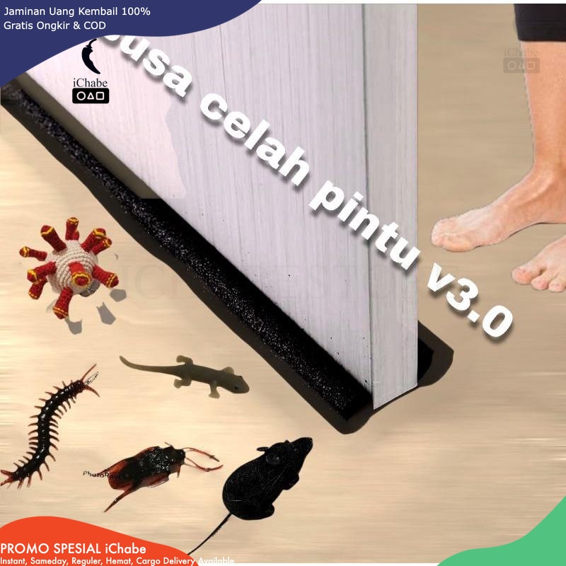 

[Bisa COD] NEW Busa Penutup Celah Lubang Bawah Pintu / Sponge Penghalang Debu Angin Kecoa Serangga Twin Draft Door Seal Foam Alas Pelindung Sela Pintu Alas Kedap Suara