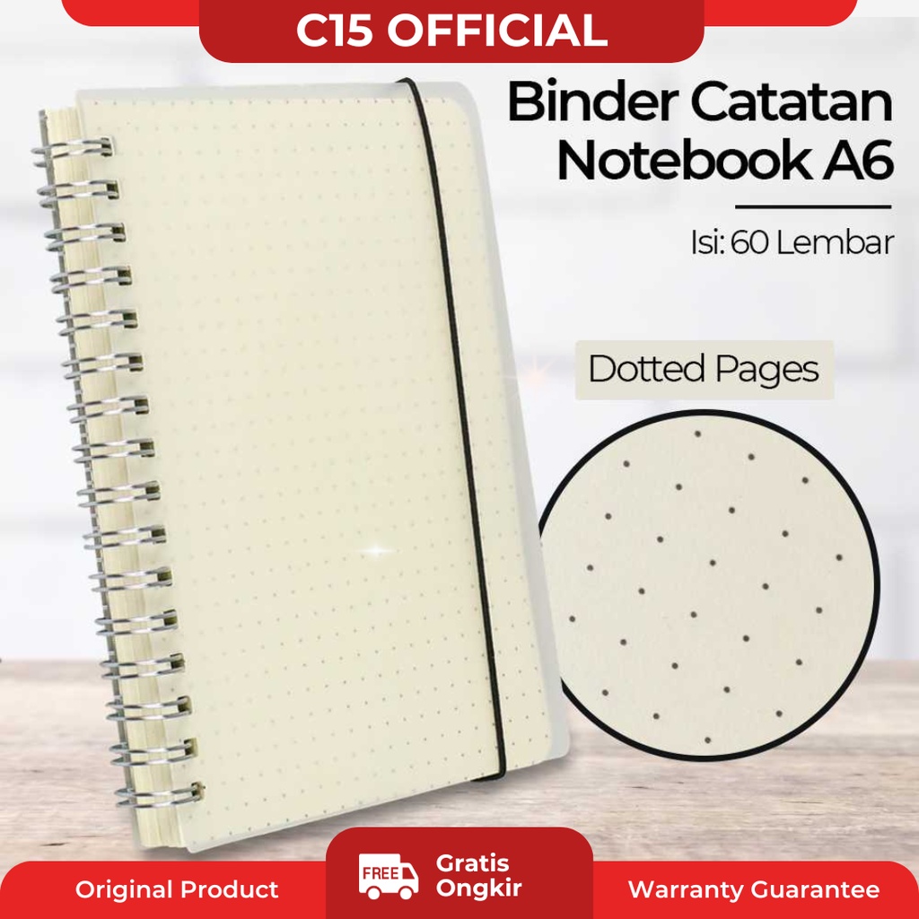 

C15 JIANWU Buku Binder Catatan Jurnal Harian Notebook Ukuran A6