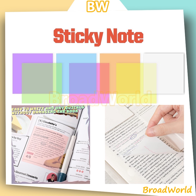 

Sticky Notes Pad Plastik Transparan / Memo & Sticky Notes Transparan / Kertas Memo Kertas Tempel Anti Air Untuk Sekolah / Transparan Sticky Notes Kertas Tempel Plastik Tahan Air Untuk Kantor