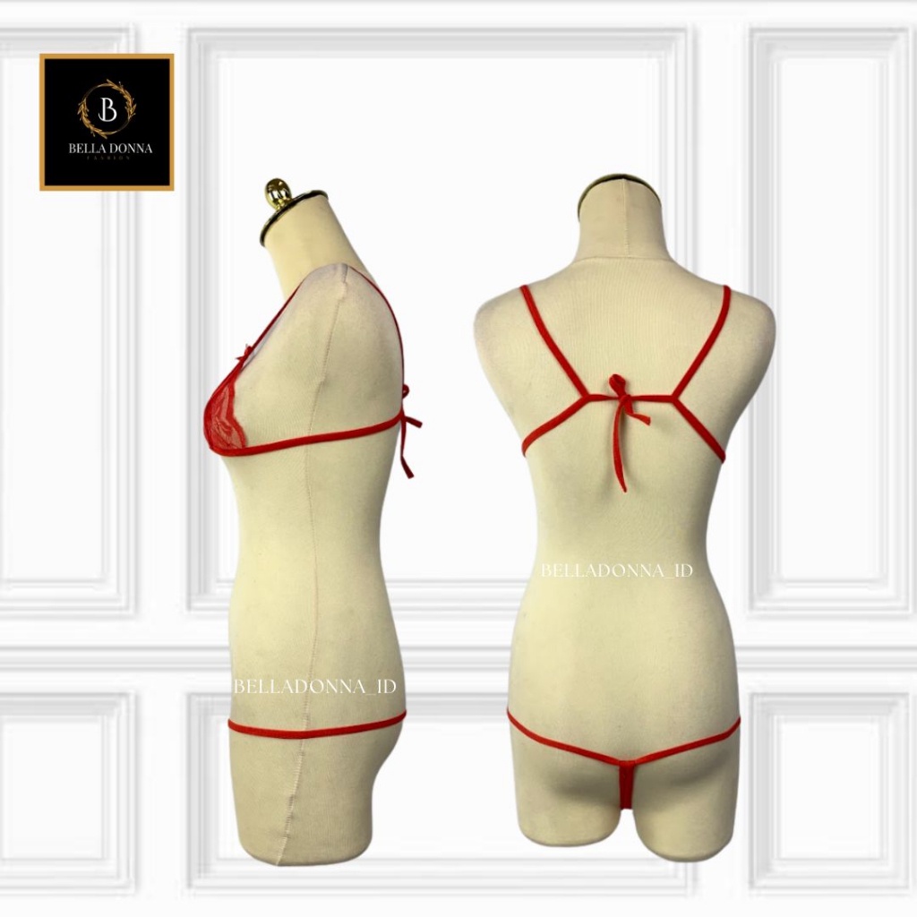 belladonna_id 1 Lingerie Sexy Pakaian Dalam Lingerie BRACD-01 Wanita Dewasa Sexy anggun termurah set pakaian dalam Set Bra dan G-String Transparant Pita Bunga-6