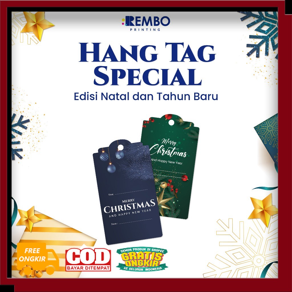 

Hang Tag Spesial 2/Thank You/Kartu Ucapan/Greetings Card Edisi Natal Tahun Baru/Christmas/New Year Custom Cetak Print Murah// Kostum Natal / Tahun Baru / HARBOLNAS / PROMO 12.12