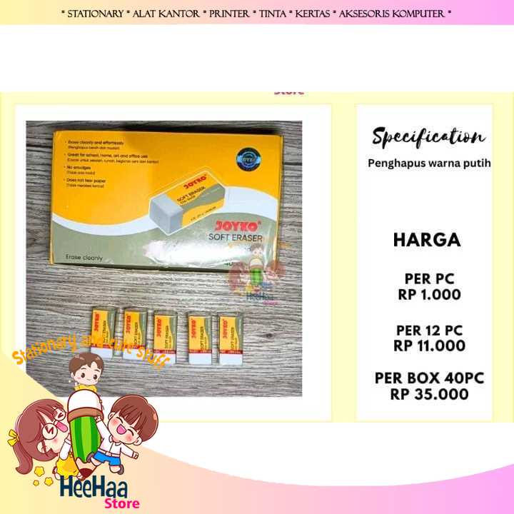 

Pengahpus Eraser Joyko Putih Kecil 526 B40