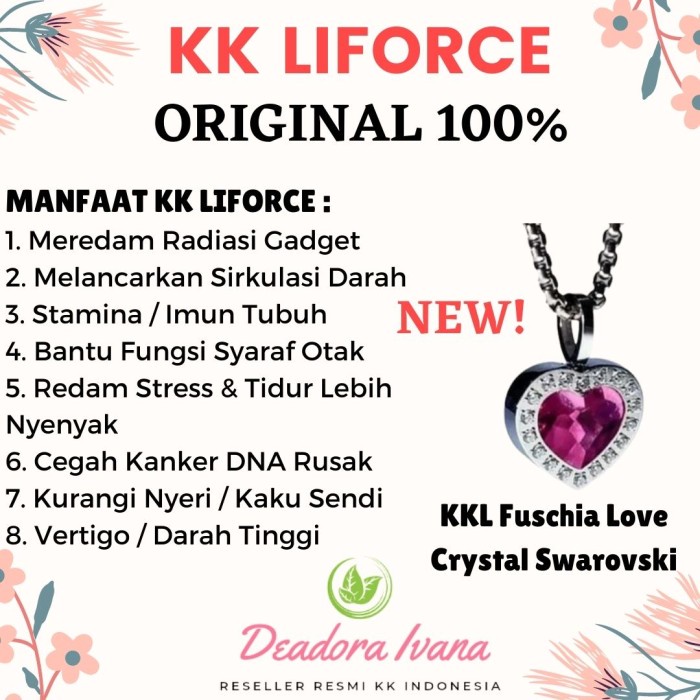 [ READY STOCK ] NEW! Kalung KK LIFORCE Fucia Love KK Indonesia / ORIGINAL