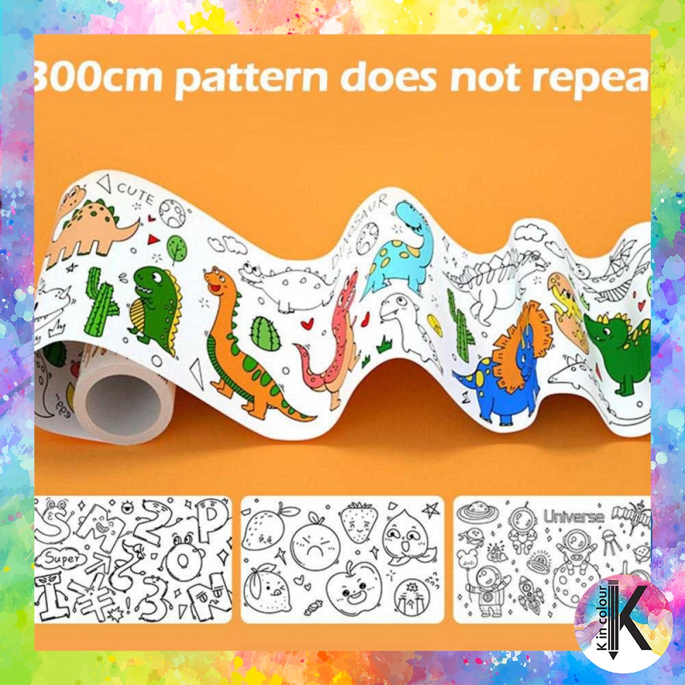 

Kertas Mewarnai Roll Tempel Dinding Drawing Paper 300 x 30cm -BK427