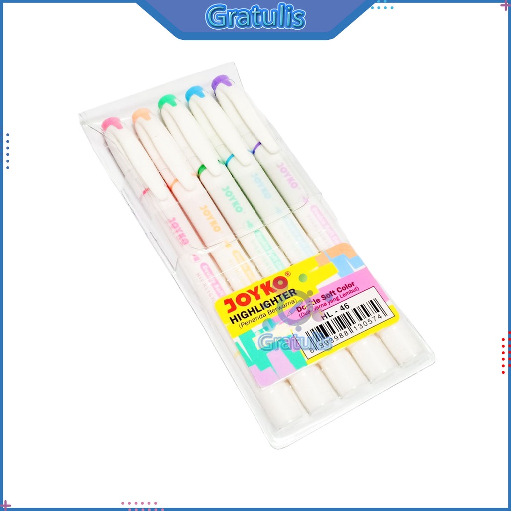 

PENANDA WARNA JOYKO [HL-46/5 PCS] / HIGHLIGHTER MARKER 6 [1 SET] / PENANDA BACAAN BUKU / SPIDOL WARNA WARNI