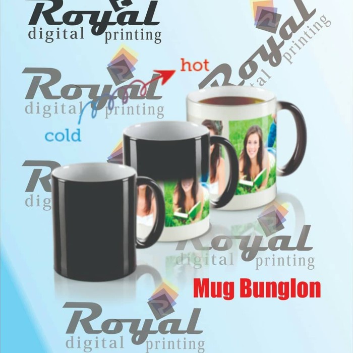 mug magic / bunglon custom - hitam polos