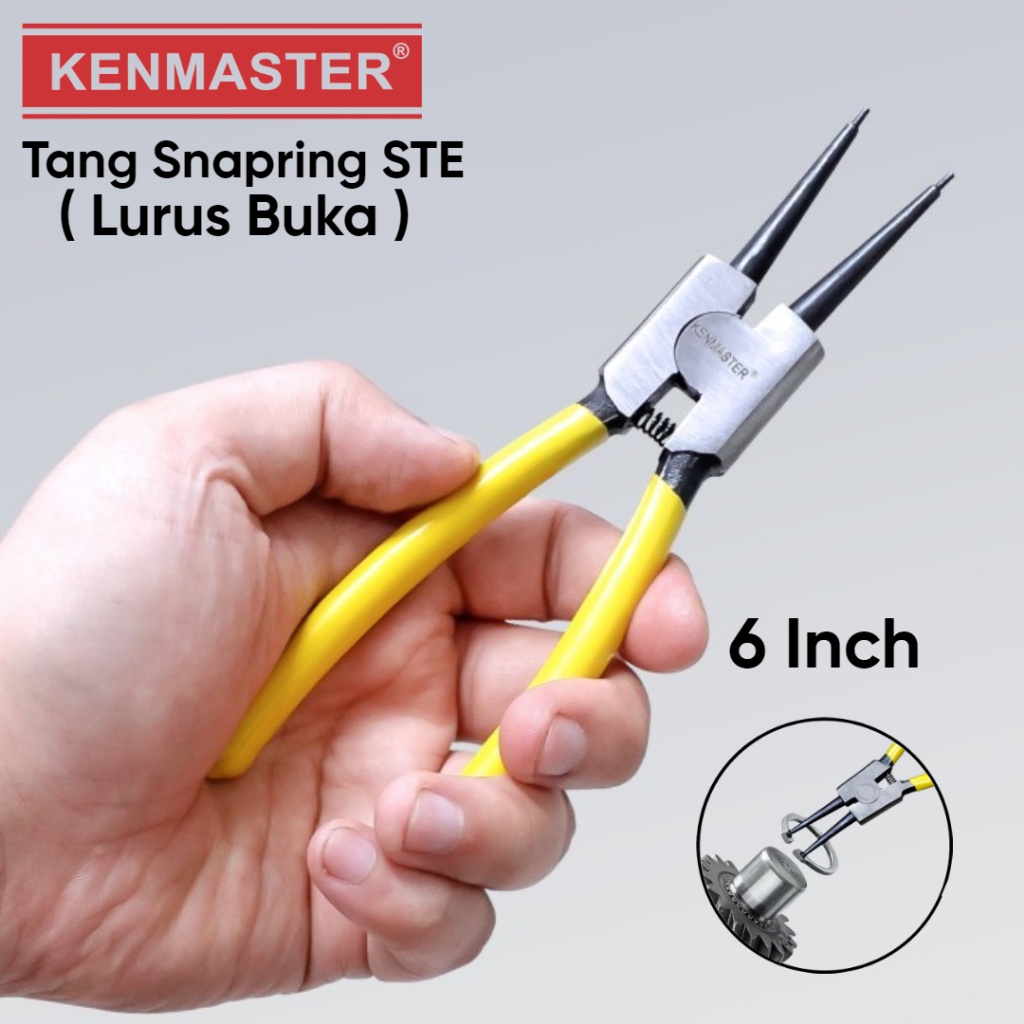 Kenmaster Tang Snapring STE 6" - C Snap Ring (Lurus Buka) 6 Inch Circlip Plier Murah