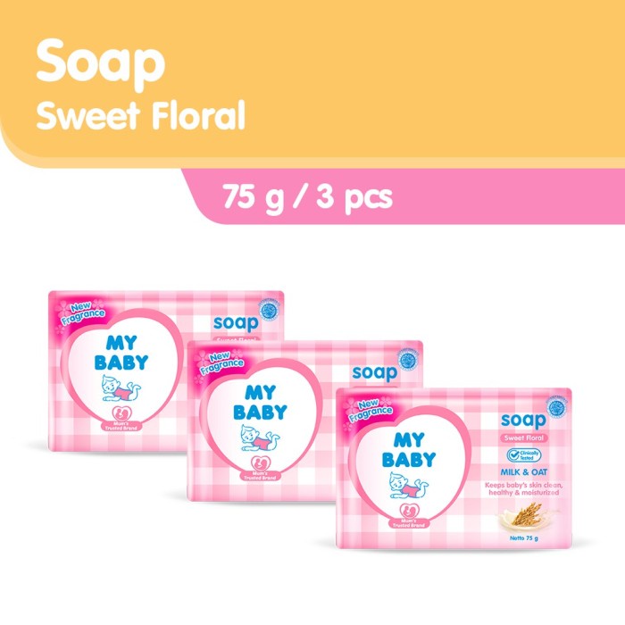 MY BABY Bar Soap Sweet Floral 75gr (3 pcs)
