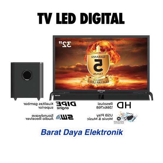 LED Polytron Digital PLD32BV8951 Cinemax Soundbar LED Digital Polytron Soundbar