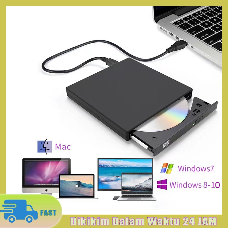 External DVD Drive Portable DVD Writer CD ROM Drive Untuk PC/DVD/CD/VCD/Laptop