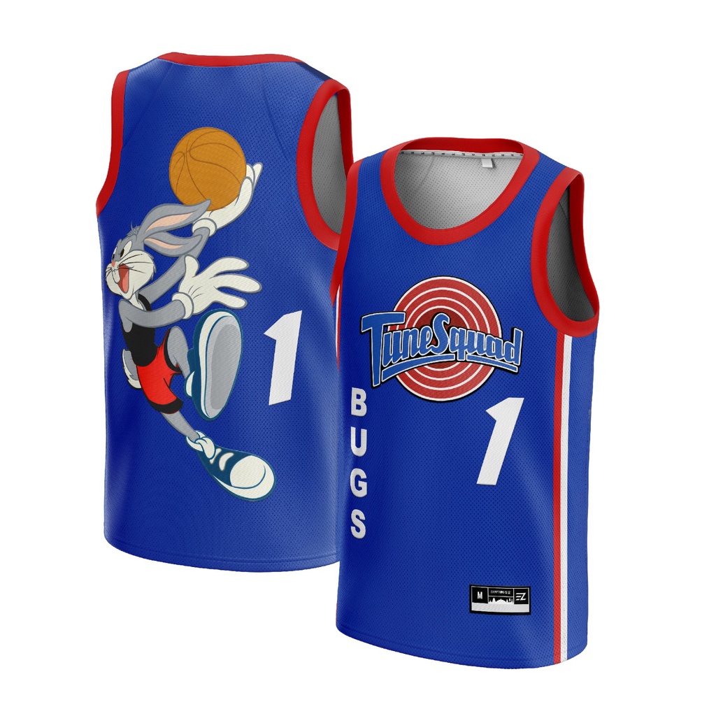 [ORIGINAL] Jersey Bugs Tune Squad #1 BIRU BLUE SPACE JAM - Swingman Bola Basket  Baju Kaos T-Shirt T