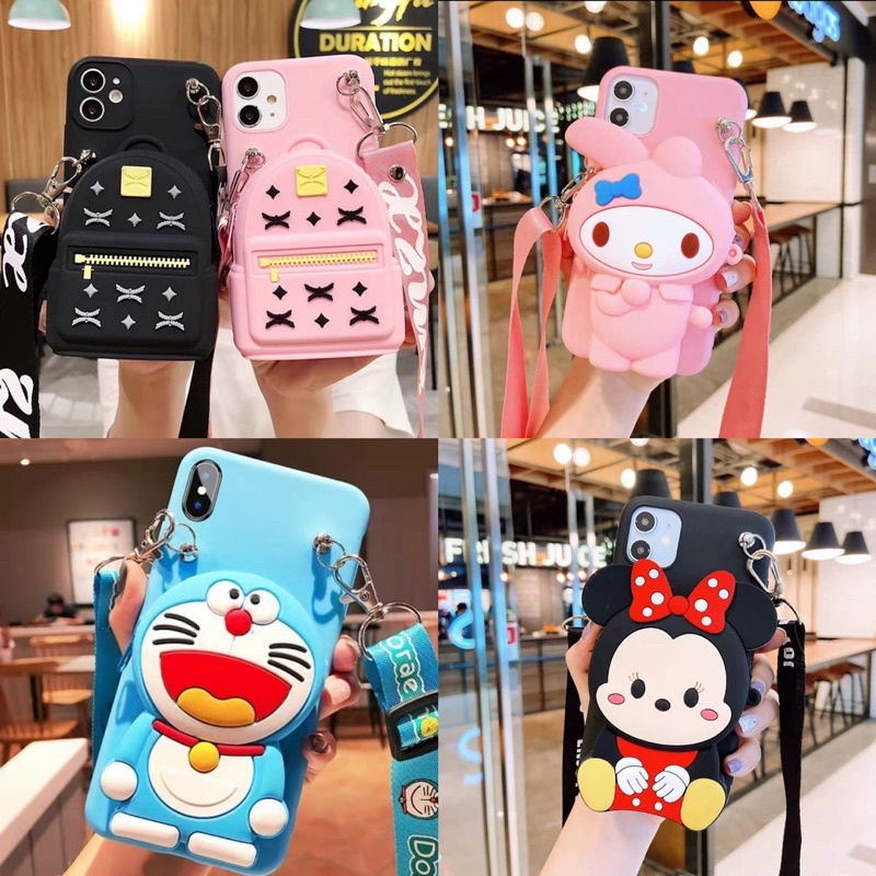 SAMSUNG A6 2018 A6+ A7 2018 A8 2018 A8+ J4+ J6+ J4 J6 PLUS J8 2018 Case Boneka 4D Dompet Karakter + 