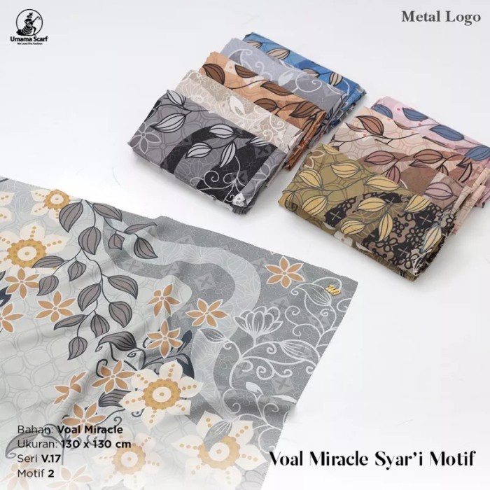 Segiempat Syari 130x130. Jilbab Umama Kerudung Segi4 Jumbo Motif Hijab