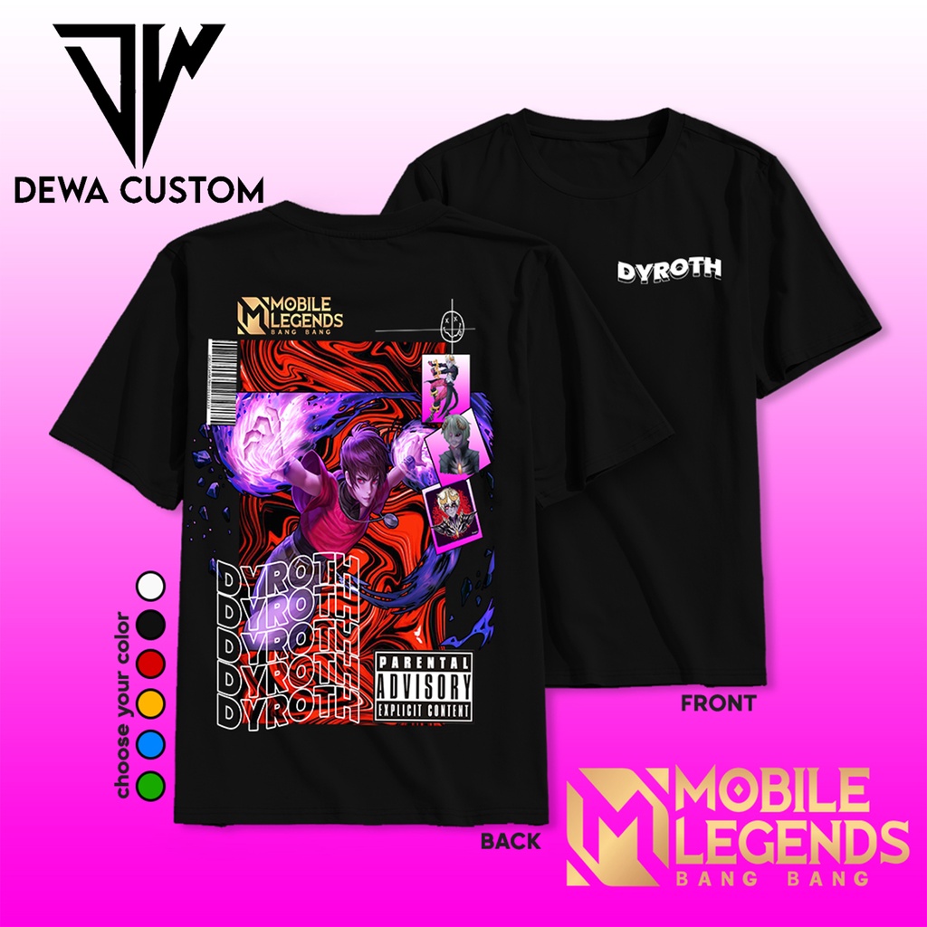 (A127) KAOS MOBLE LEGEND HERO DYROTH - KAOS MOBILE LEGENDS BANG BANG KEREN - KAOS KEREN - KAOS TERBARU - KAOS MURAH - KAOS ENAK DIPAKAI - KAOS ML - KAOS FIGHTER - KAOS MOBILE LEGENDS DEWASA - BISA REQUEST NAMA