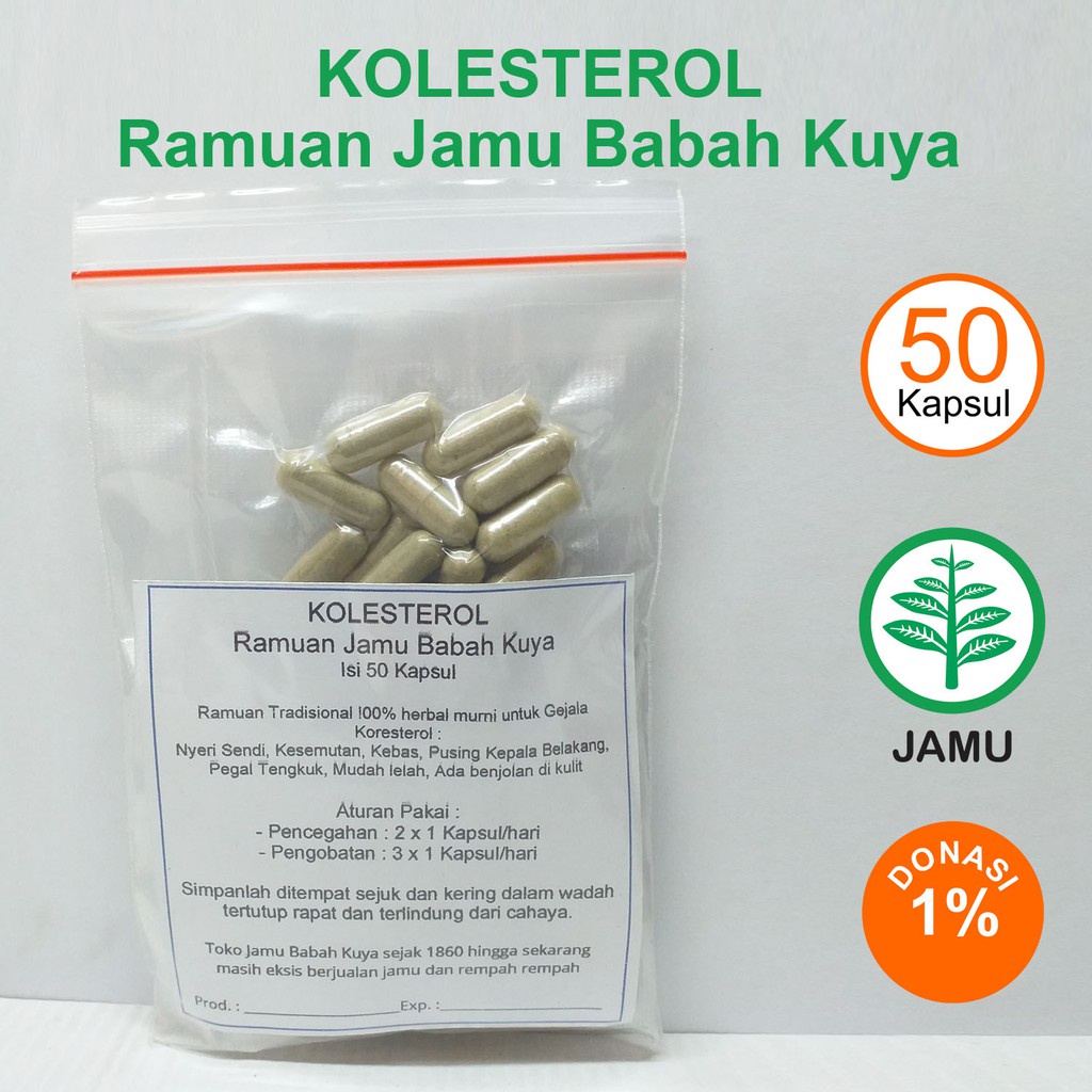 

KOLESTEROL 50 Kapsul Jamu Pharma Medika Ramuan Herbal Nyeri Sendi Kesemutan Kebas