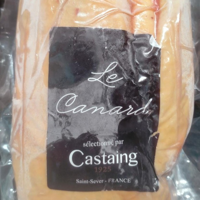 

Castaing Frozen Raw Duck Foie Gras Extra Gastronomie (-/+ 450gr-500gr)