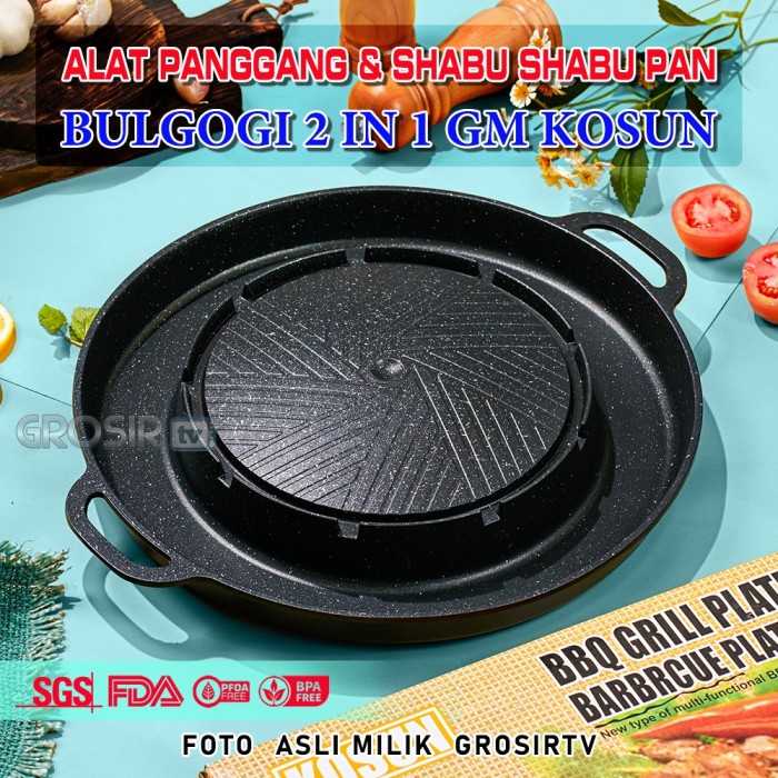 Alat Panggang BBQ BULGOGI PAN 2 IN 1 Mookata Grill Pan PANCI Steamboat - Bulgogi 2in1 GM