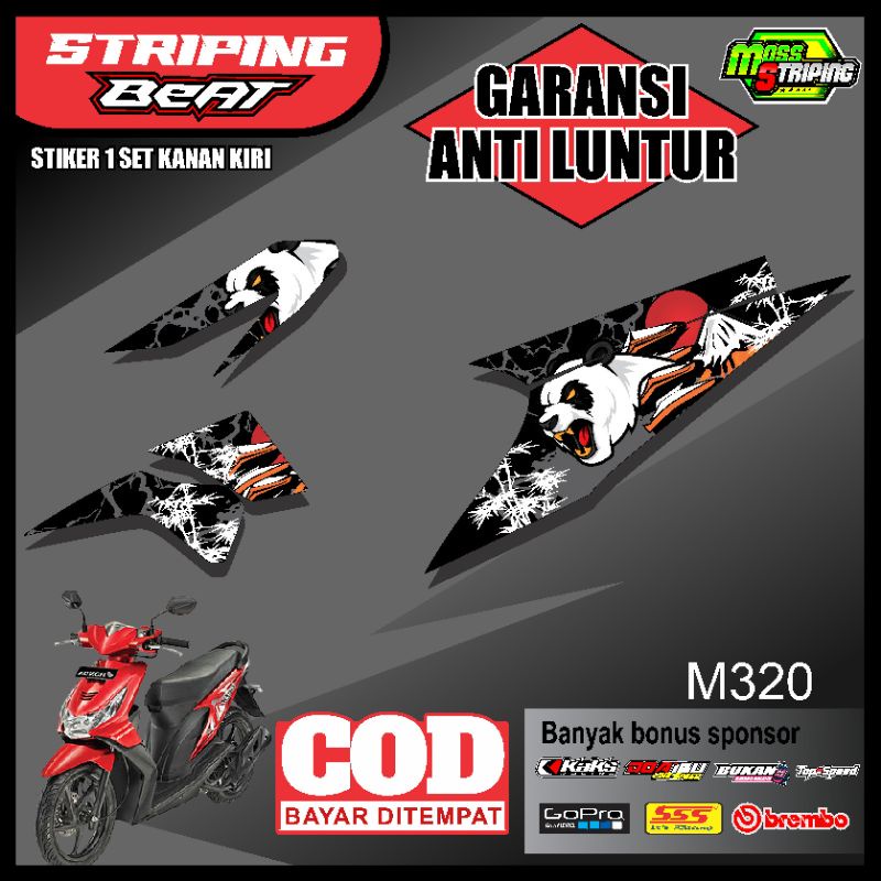 Striping Beat Karbu Beat Lama 2008 2009 2010 2011 2012 Gambar Panda List Lis Variasi Stiker Sticker 