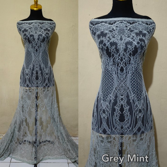 Kain Brokat Chantily Lace Bahan Kebaya Chantilly - rosepeach