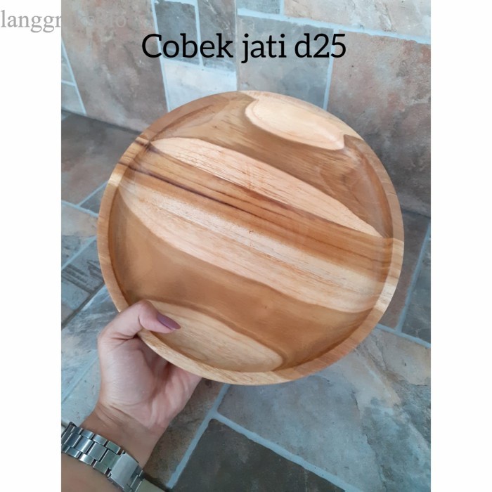 

terlaris Cobek kayu Jati d25 /Piring Kayu Jati D25