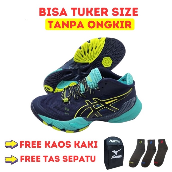 promo awal tahun (Promo Free Kaos Kaki) Sepatu Voly Pria Asics Metarise Grade Ori Super Premium Spat