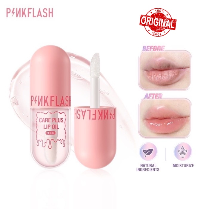 [ PINKFLASH ] PF L12 Natural Lip Oil Lip Balm Lip Gloss - Lip Oil Original BPOM