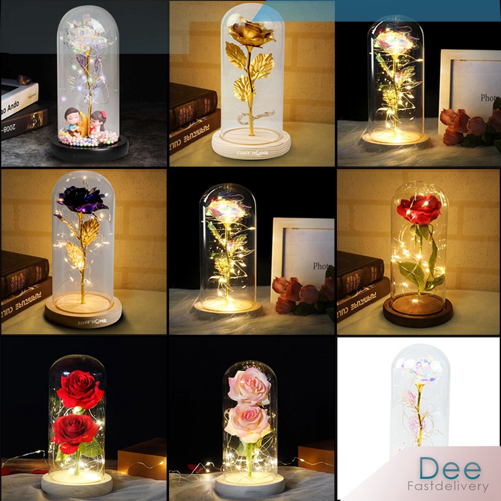 Lampu Meja Hias LED Mawar Beauty and The Beast