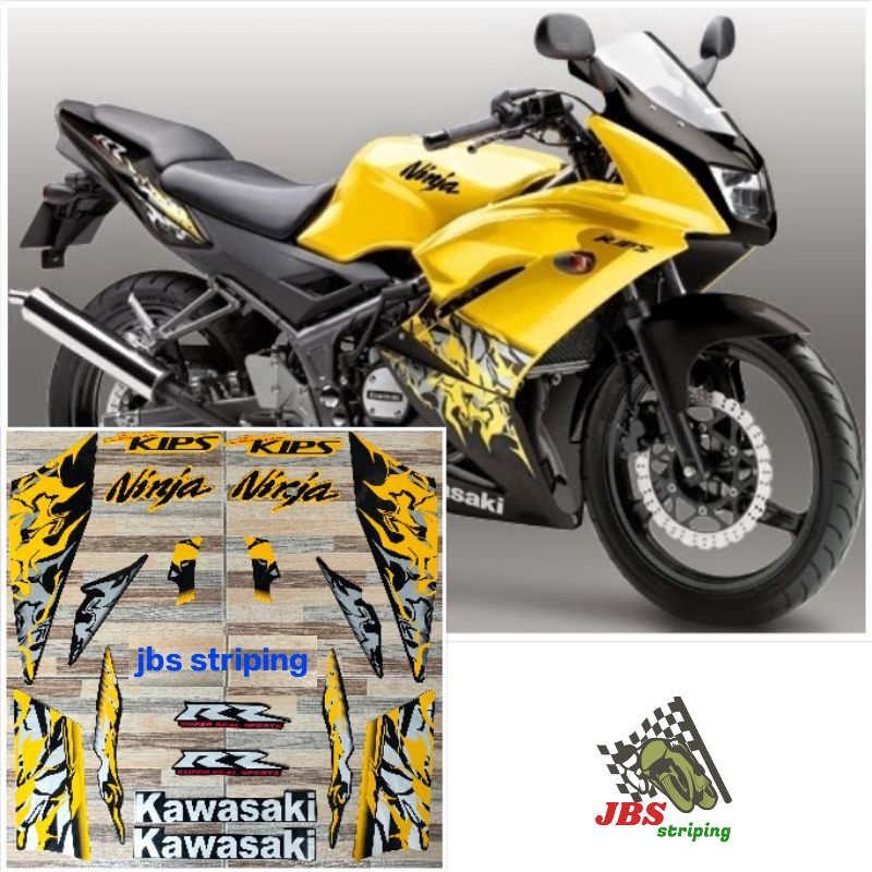 Stiker ninja rr Striping  Kawasaki ninja RR kuning tahun 2013 list body motor ninja