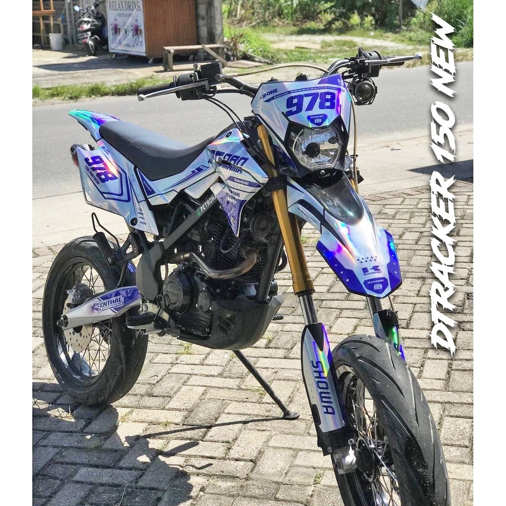 Decal Stiker Motor DTRACKER 150 SE NEW / KLX BF 150 / CRF 150 L SUPERMOTO HOLOGRAM Full Body Sticker