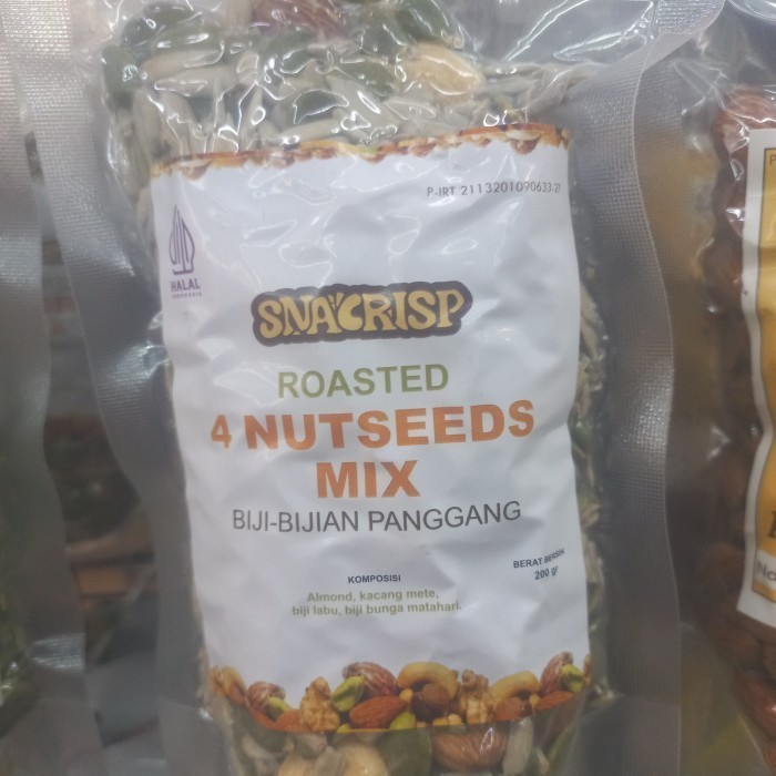 

Snacrisp Roasted 4 Nutseeds Mix 200gr Biji Bijian Panggang