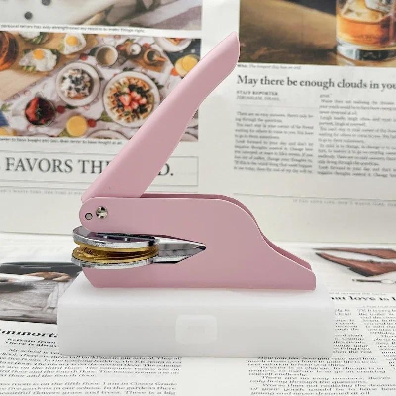 

Wedding Embossed Stamp Logo Customized Personalized Book Embosser Machine Ertificate Labels Embossing Seals with Your Own Design