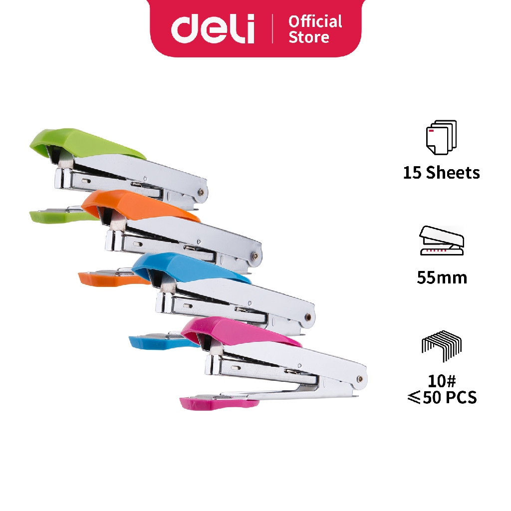 

Deli Stapler HD no 10 15 Sheets desain pegangan ergonomis E0260