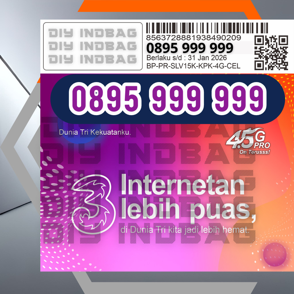 Nomor Cantik Three Kartu Perdana Tri 3 10 Digit DIB8