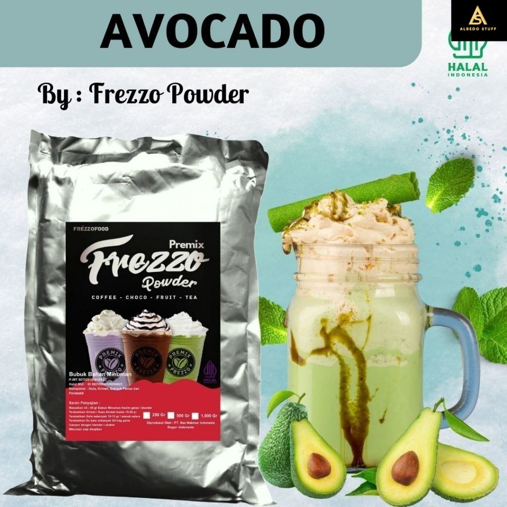 

1 KG FREZZO POWDER RASA AVOCADO | BUBUK MINUMAN RASA ALPUKAT | POWDER DRINK | BOBA BROWN SUGAR |