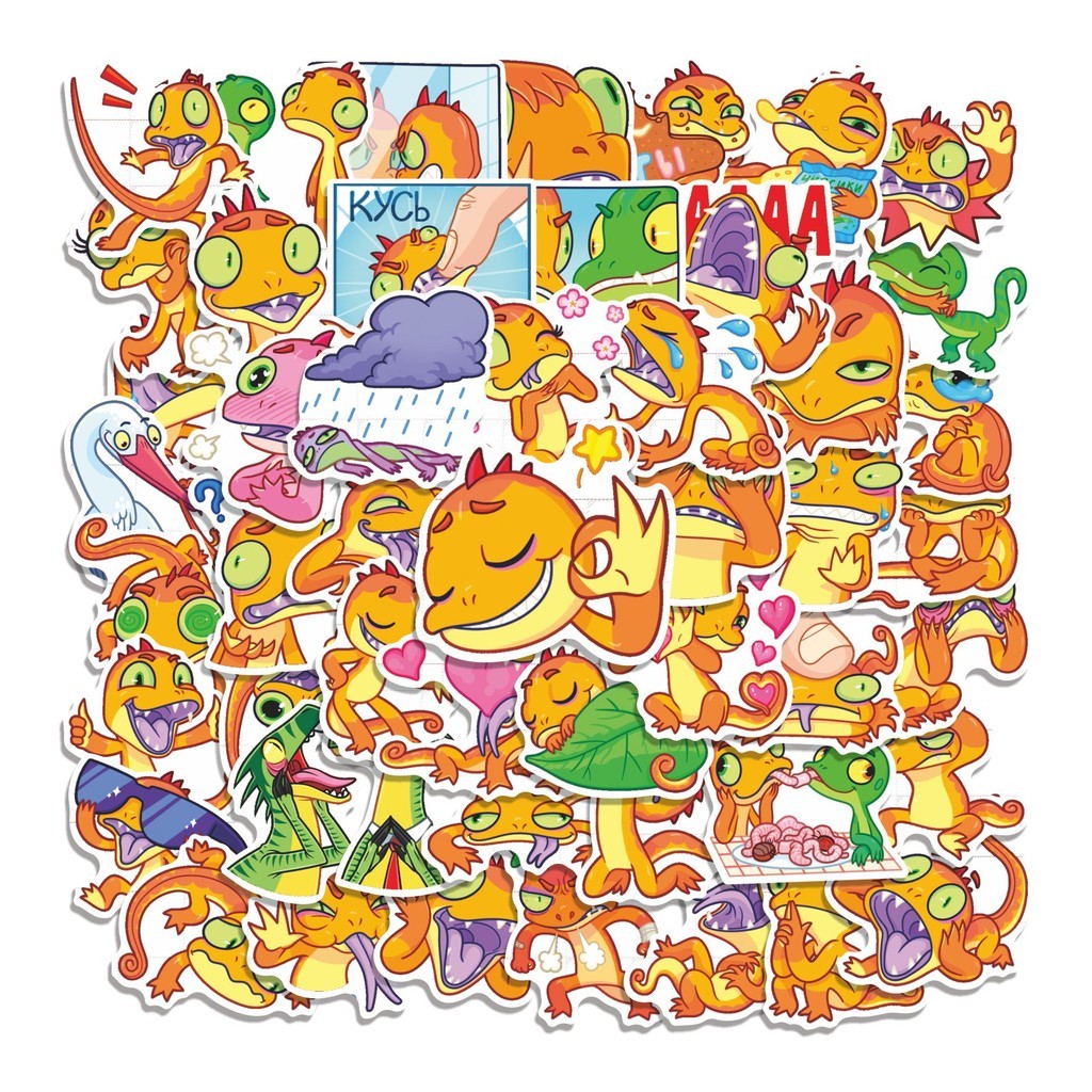 

COD 50 Pcs Stiker GEKKOSHA Lucu Anti Air Untuk Dekorasi Notebook Sepeda Skateboard Handphone