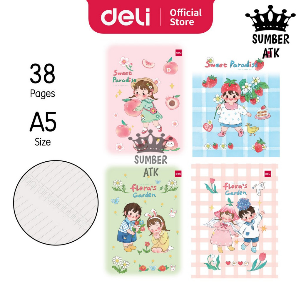 

Deli Notebook / Buku Tulis Sekolah A5 38 Lembar NA538