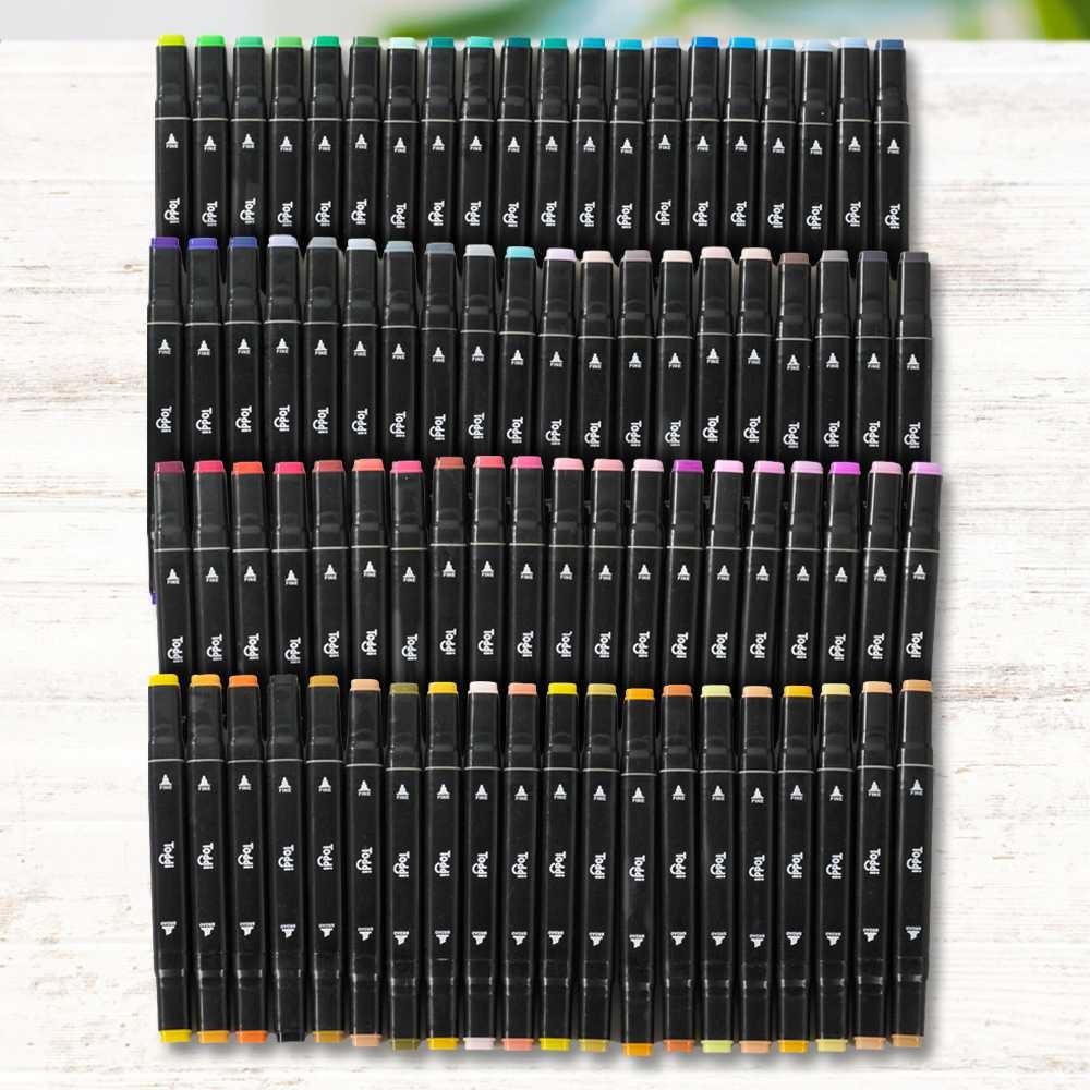 

ANUMASTOREToddi Spidol Dual Side Fine Art Brush Pen Art Marker Set 80 Color - HL270