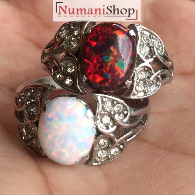 Paket Dua Cincin Titanium Wanita Batu kalimaya  HQ